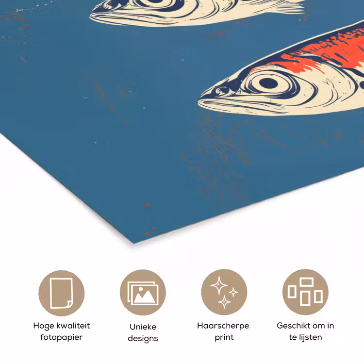 Poster - Vissen - Rood - Blauw — 5