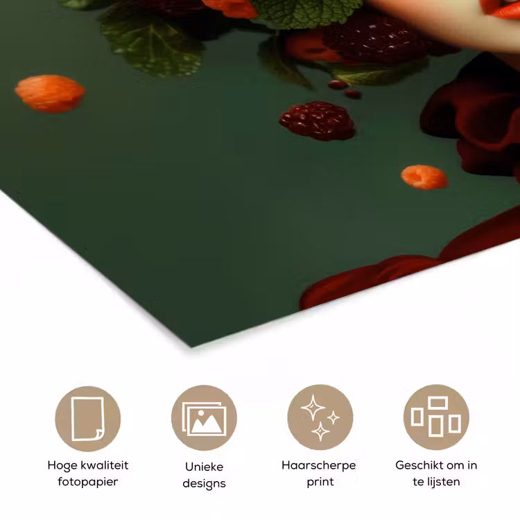Poster - Vrouw - Aardbeien - Frambozen - Bramen - Bessen — 5