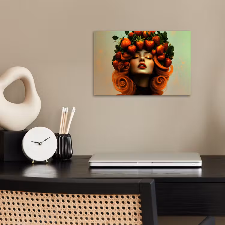 Poster - Vrouw - Aardbeien - Kroon — 2