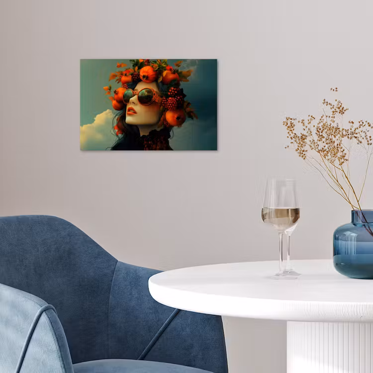 Poster - Vrouw - Granaatappel - Herfst - Zonnebril — 4