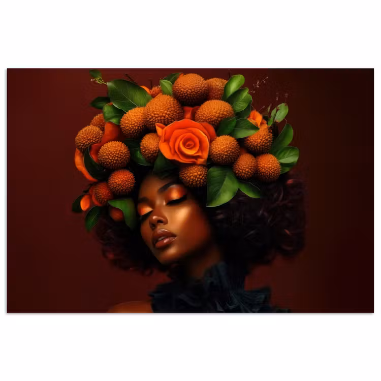 Poster - Vrouw - lychee - exotisch — 1