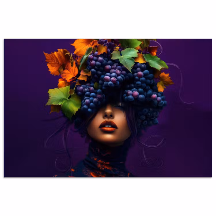 Poster - Vrouw - Paars - Druiven — 1