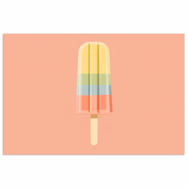 Poster - Waterijsje - Pasteltinten - Minimalistisch — 1
