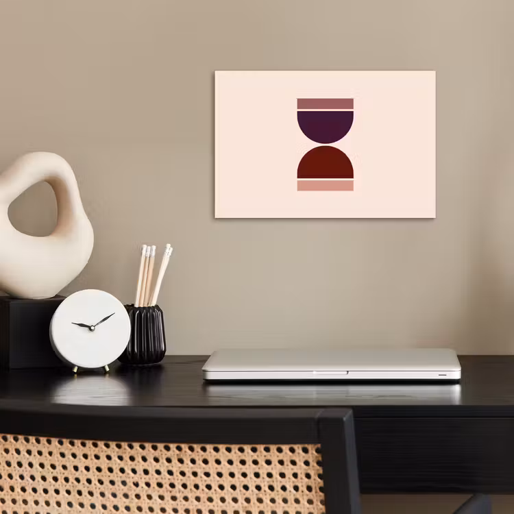 Poster - Zandloper - Symmetrisch - Rood - Paars — 2