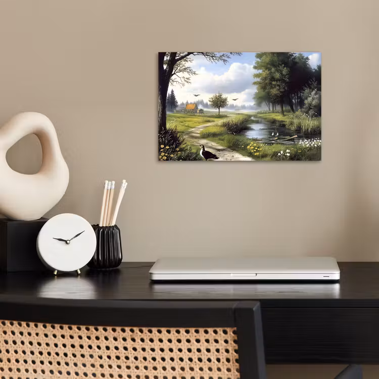 Poster - Zandpad - Groen landschap - Water — 2