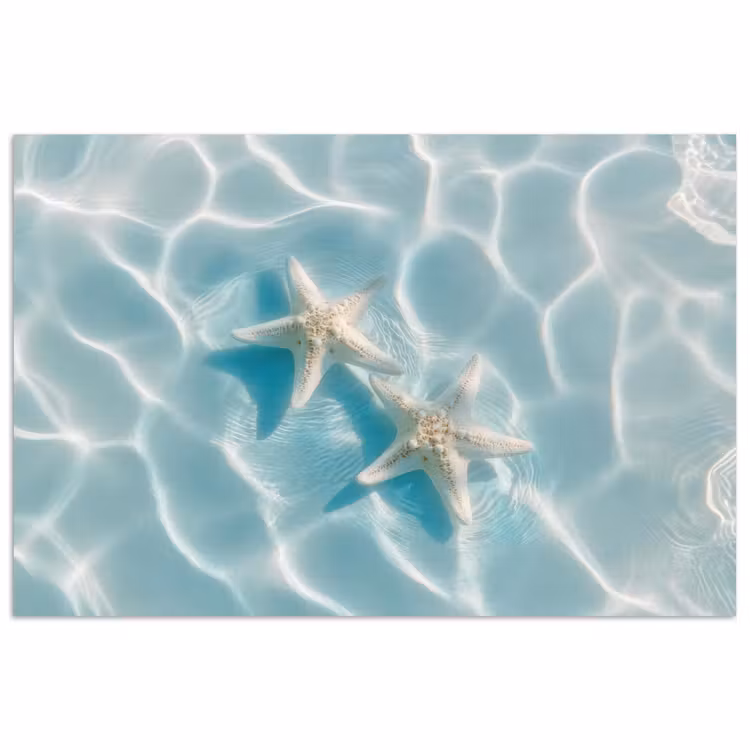 Poster - Zeesterren - Golvend water - Rustgevend — 1