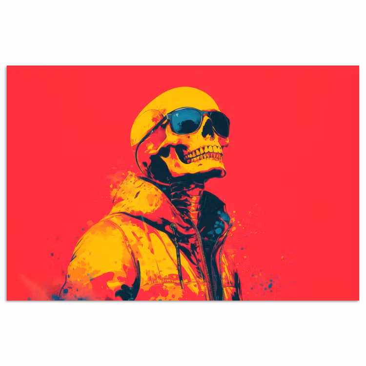 Poster - Zonnebril - Schedel - Jas - Rood — 1