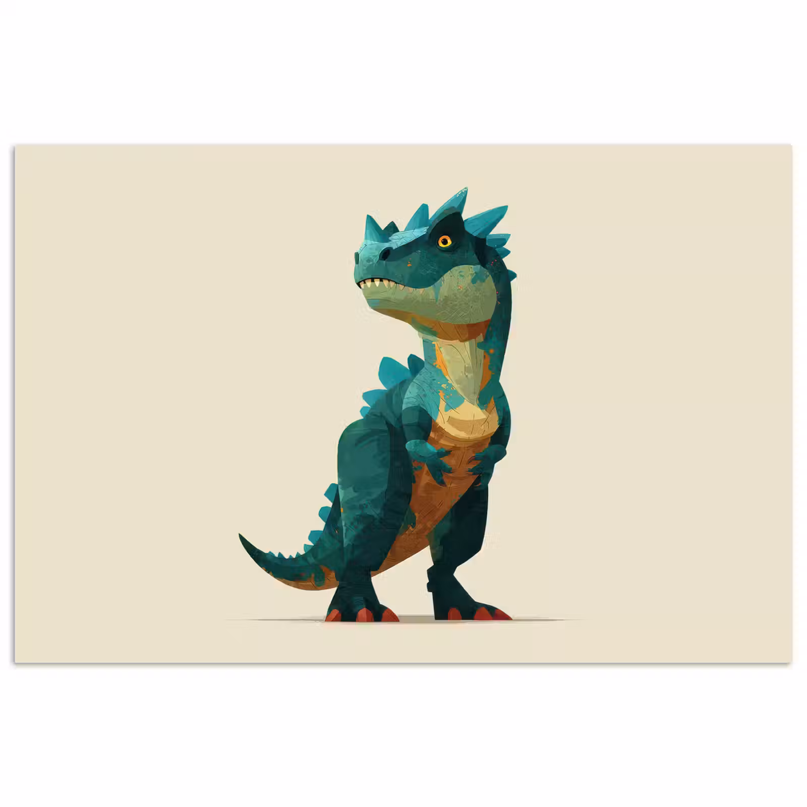 Poster - Stekels - Dino - Blauw - Gespierd — 1
