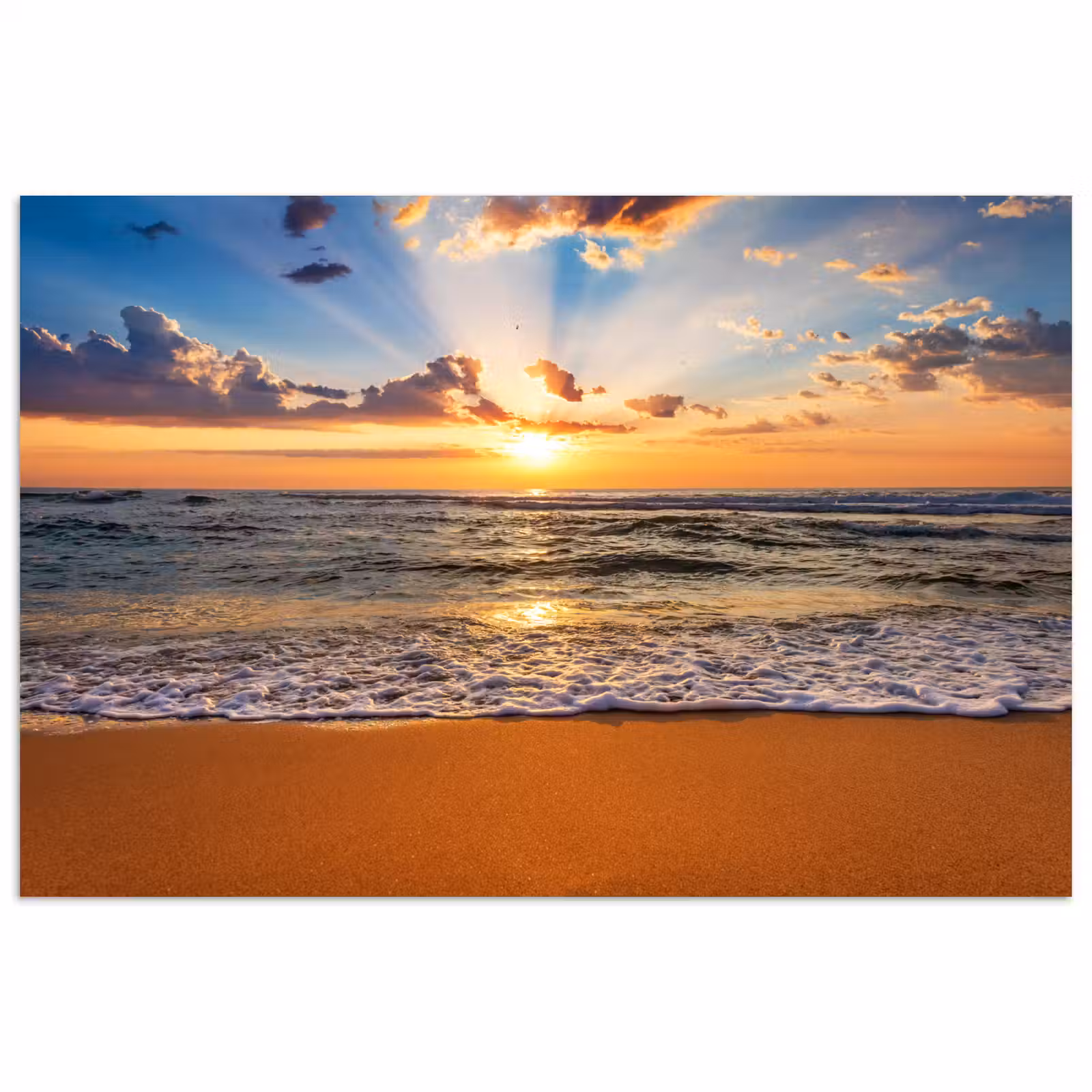 Poster - Strand - Zonsondergang - Zee - Wolken - Horizon — 1