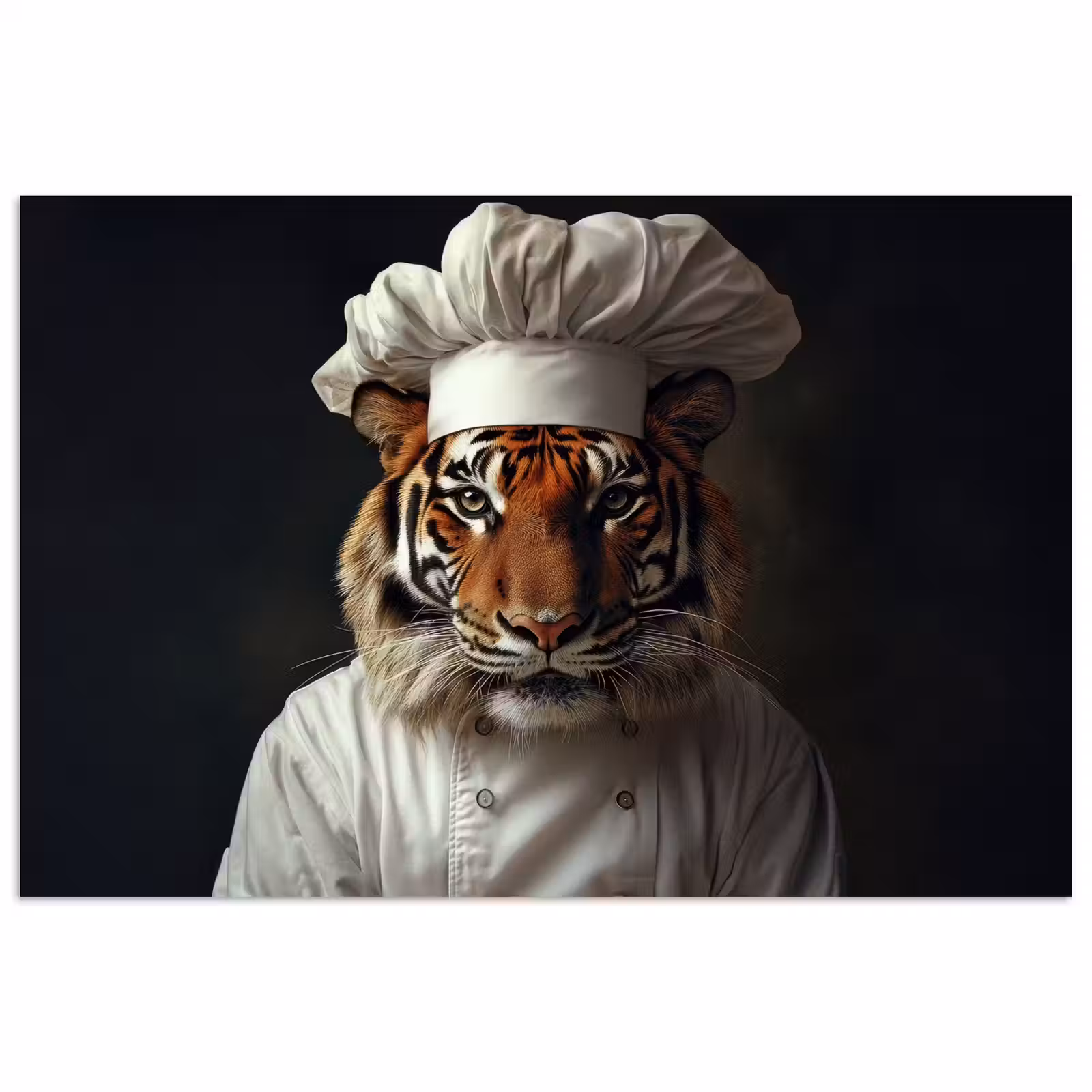 Poster - Tijger - Kokskleding - Bruin — 1