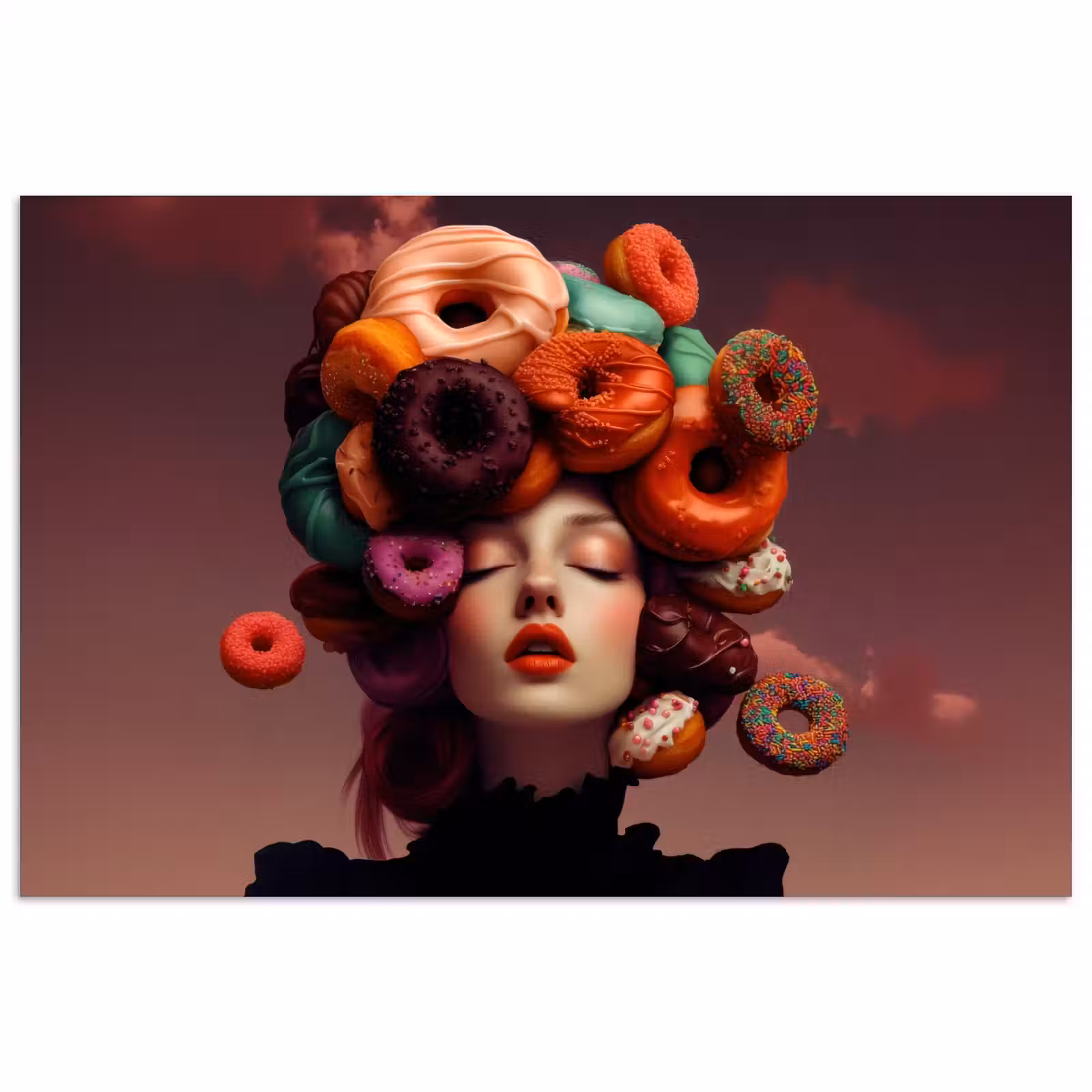Poster - Vrouw - Donuts - Kleurrijk — 1