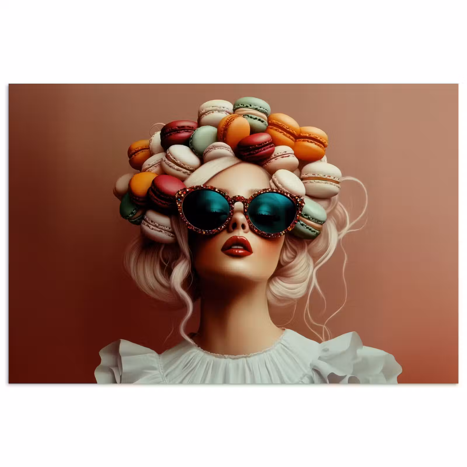 Poster - Vrouw - Macarons - Bril — 1