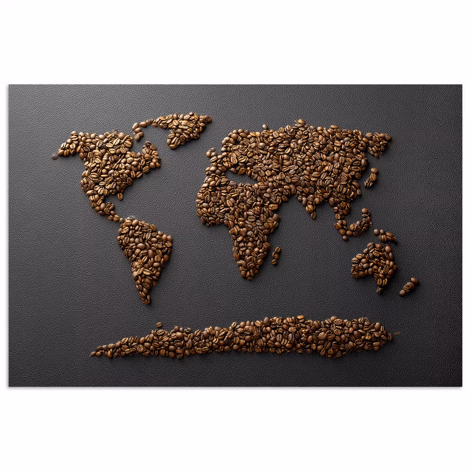 Poster - Wereldkaart - Koffie - Grijs — 1