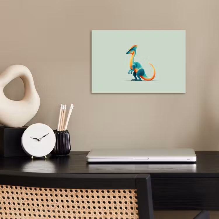 Poster - Staart - Dino - Minimalistisch - Blauw — 2
