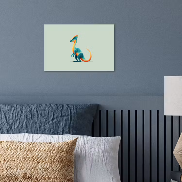 Poster - Staart - Dino - Minimalistisch - Blauw — 3