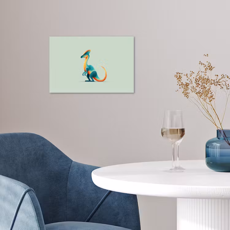 Poster - Staart - Dino - Minimalistisch - Blauw — 4