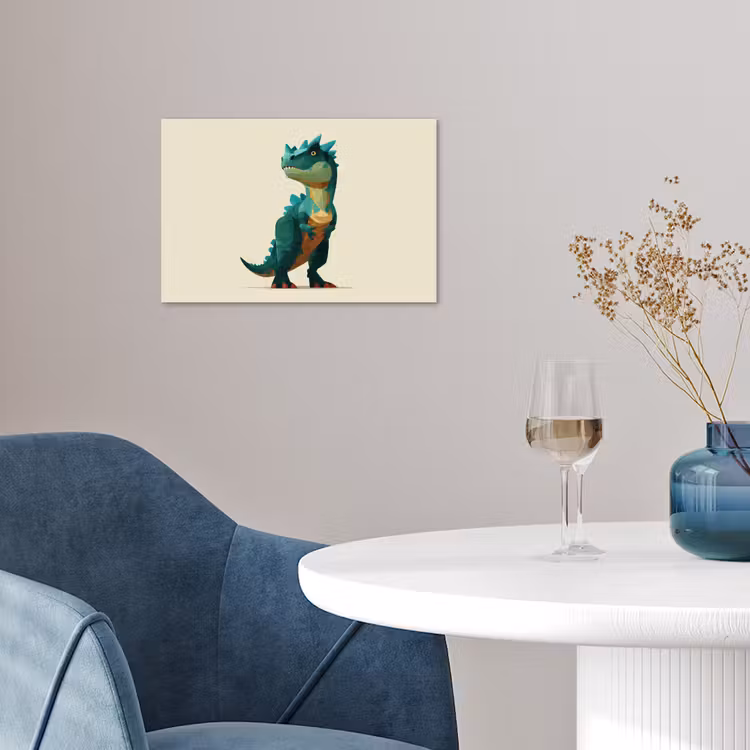 Poster - Stekels - Dino - Blauw - Gespierd — 4