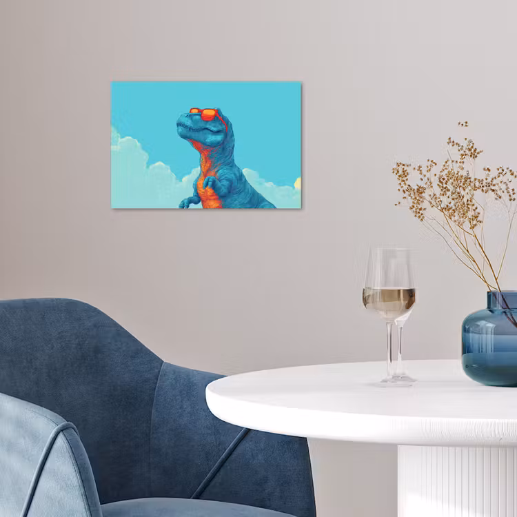 Poster - T-Rex - Blauw - Wolken - Zonnebril — 4