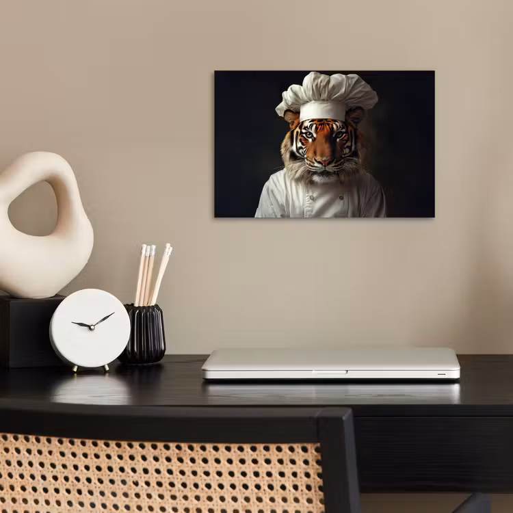 Poster - Tijger - Kokskleding - Bruin — 2