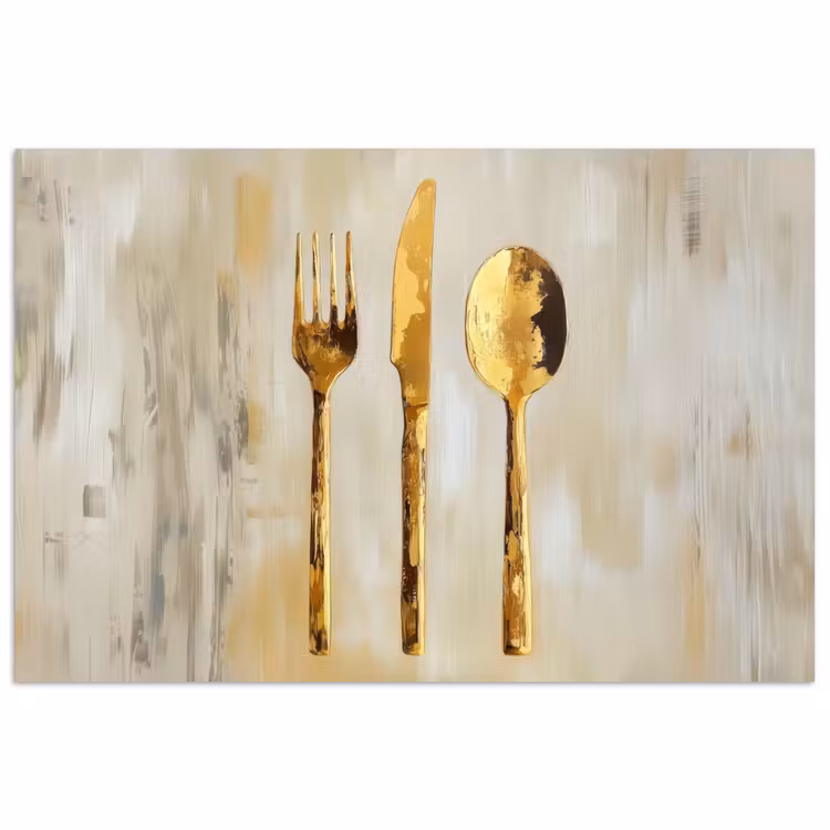 Poster - Verf - Goud - Bestek — 1