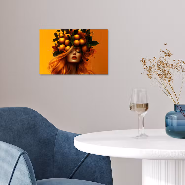 Poster - Vrouw - Citroenen - Bloesem - Geel — 4