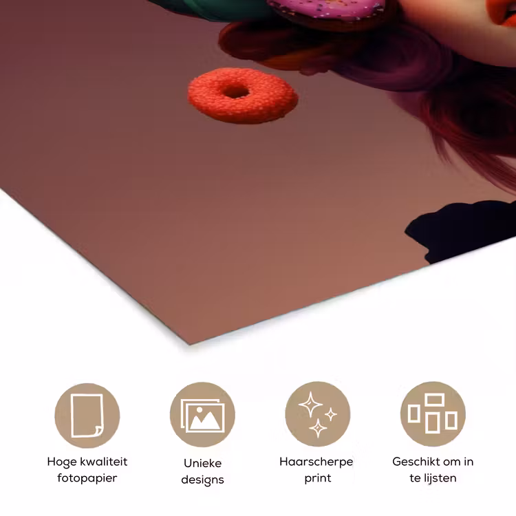 Poster - Vrouw - Donuts - Kleurrijk — 5