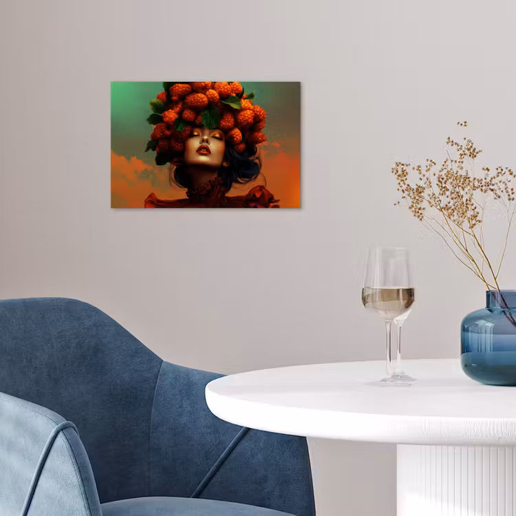 Poster - Vrouw - Frambozen - Bladeren — 4