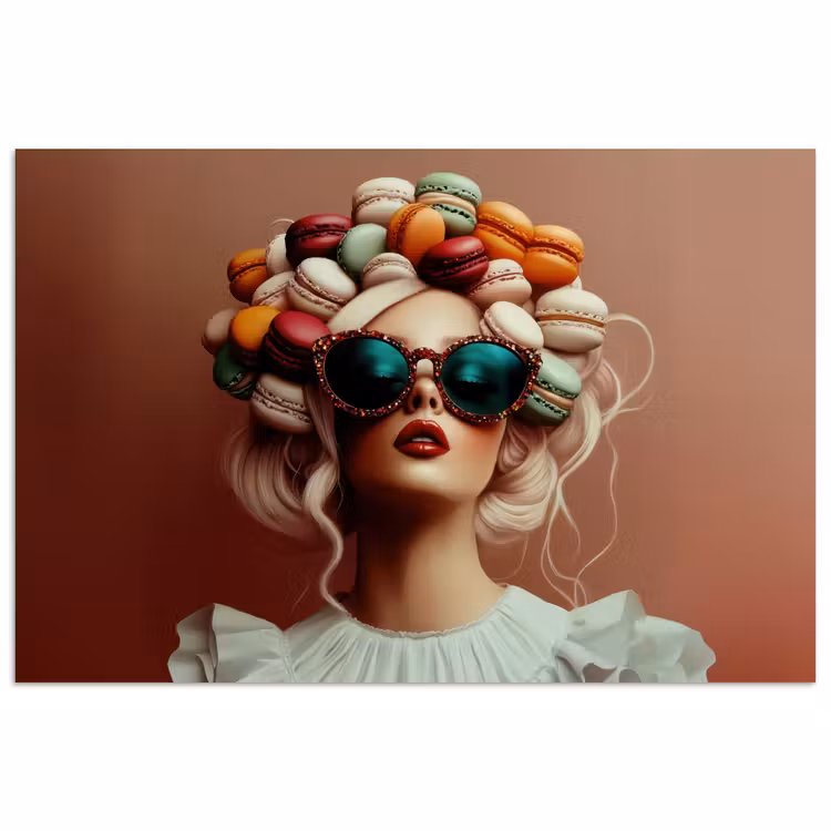Poster - Vrouw - Macarons - Bril — 1