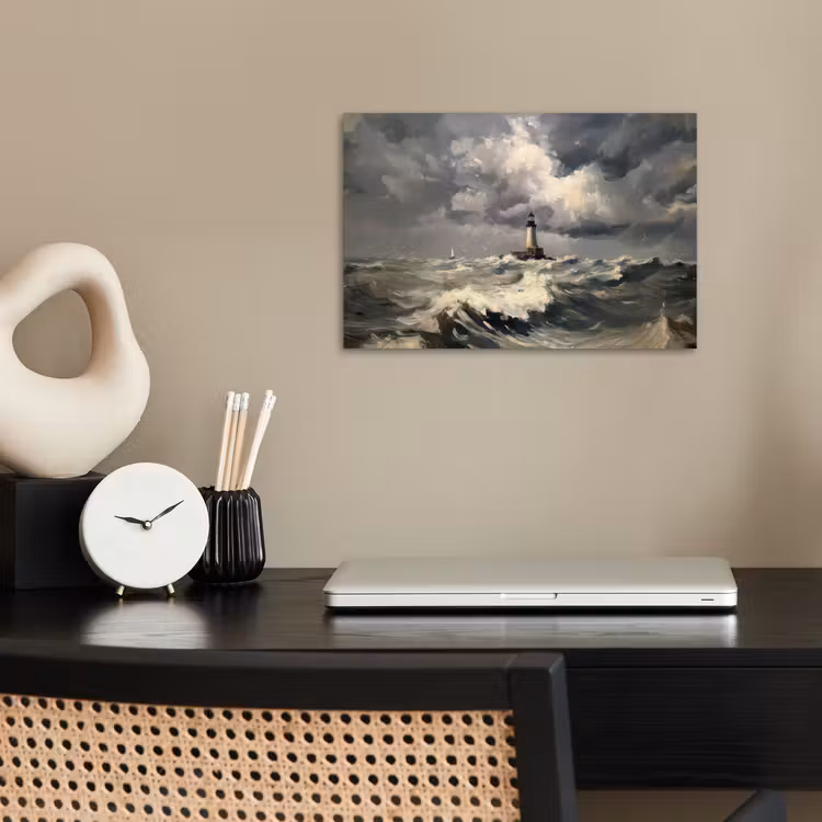Poster - Vuurtoren - Golven - Storm — 2