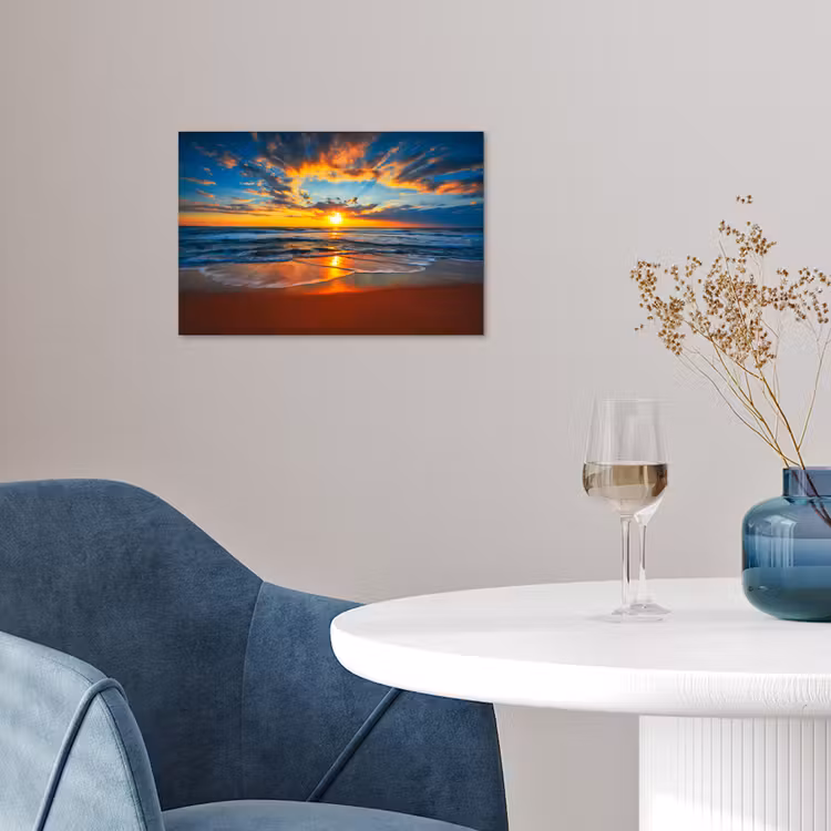 Poster - Zee - Zonsondergang - Strand - Wolken - Oranje — 4