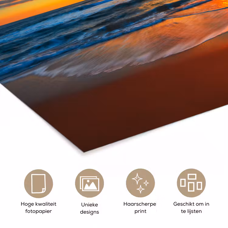 Poster - Zee - Zonsondergang - Strand - Wolken - Oranje — 5