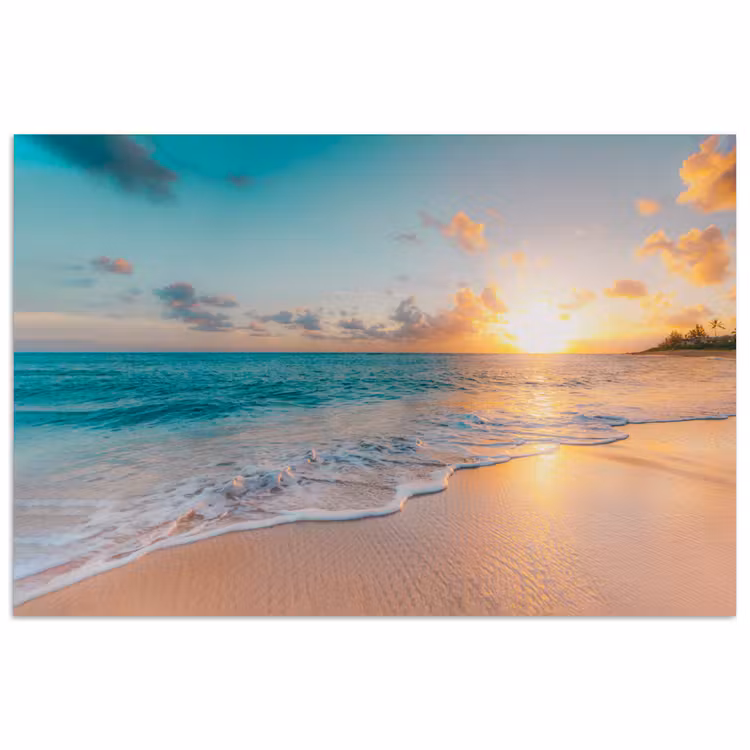 Poster - Zonsondergang - Strand - Zee - Zomer - Blauw — 1