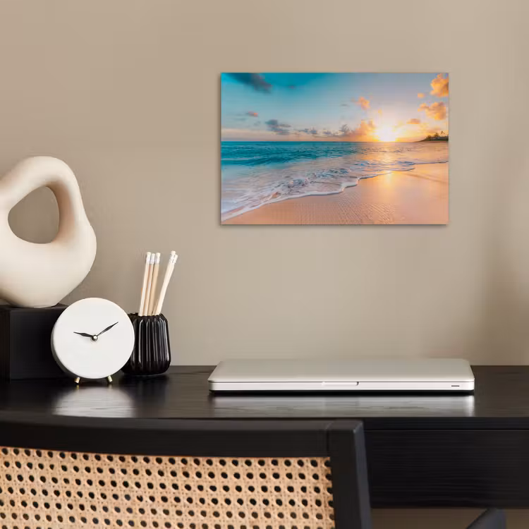 Poster - Zonsondergang - Strand - Zee - Zomer - Blauw — 2