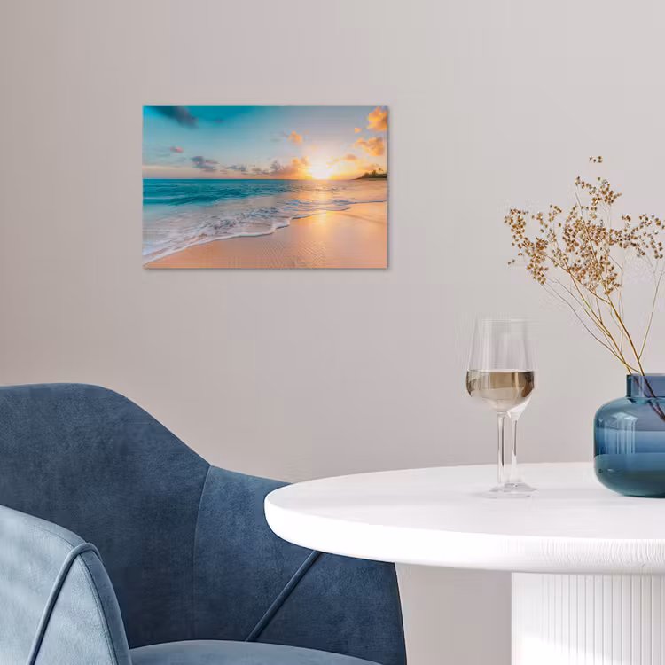 Poster - Zonsondergang - Strand - Zee - Zomer - Blauw — 4