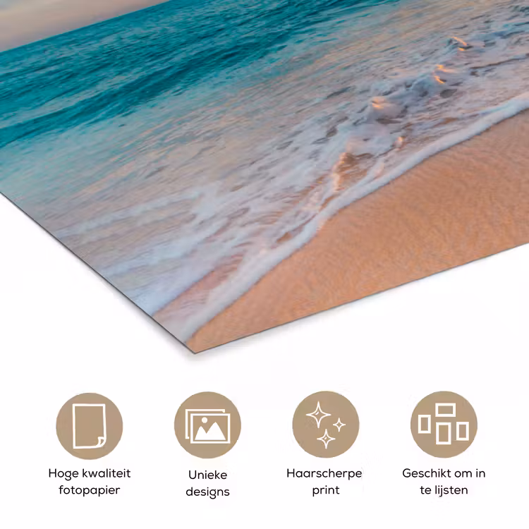 Poster - Zonsondergang - Strand - Zee - Zomer - Blauw — 5