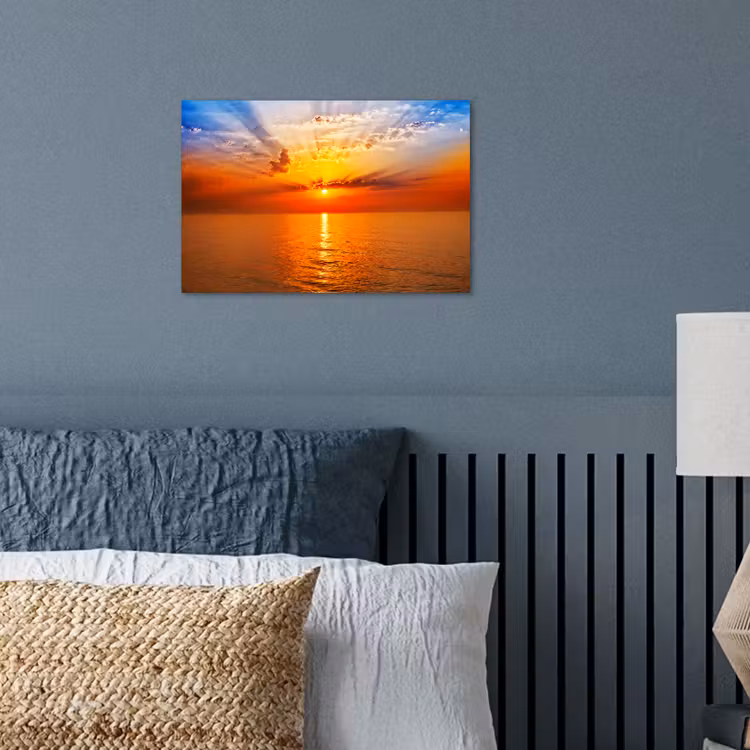 Poster - Zonsondergang - Zee - Lucht - Oranje - Horizon - Water — 3