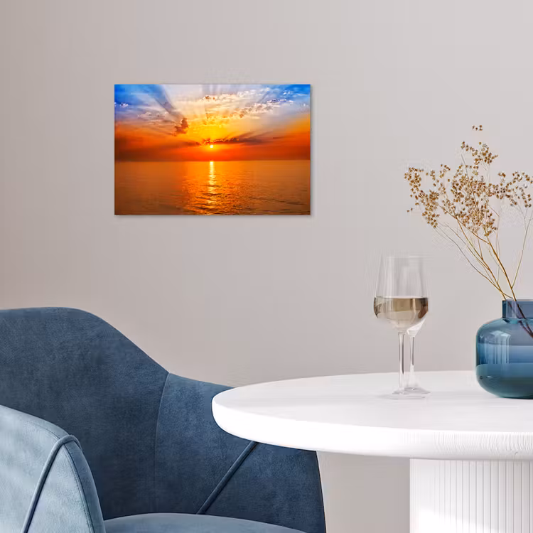 Poster - Zonsondergang - Zee - Lucht - Oranje - Horizon - Water — 4