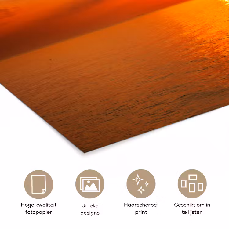 Poster - Zonsondergang - Zee - Lucht - Oranje - Horizon - Water — 5