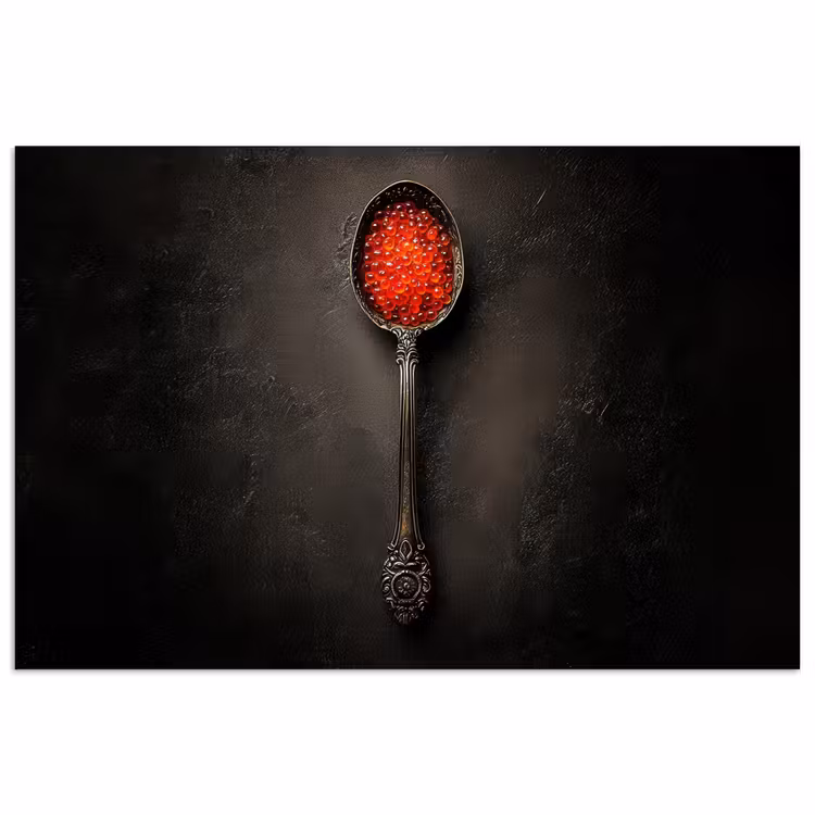 Poster - Zwart - Lepel - Caviar — 1
