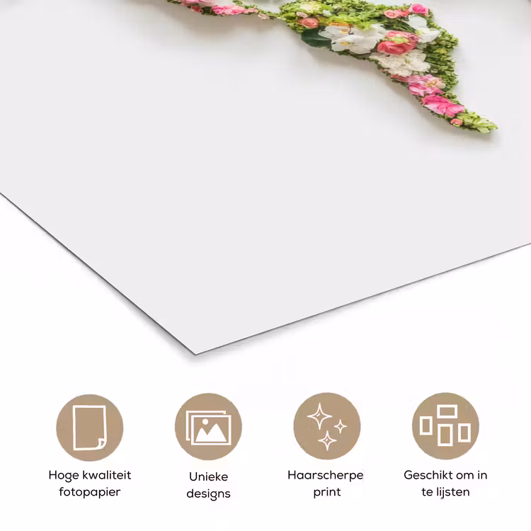 Poster - Wereldkaart - Bloemen - Subtiel — 5