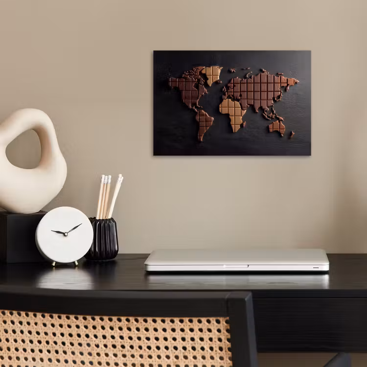 Poster - Wereldkaart - chocola - Smakelijke uitstraling — 2