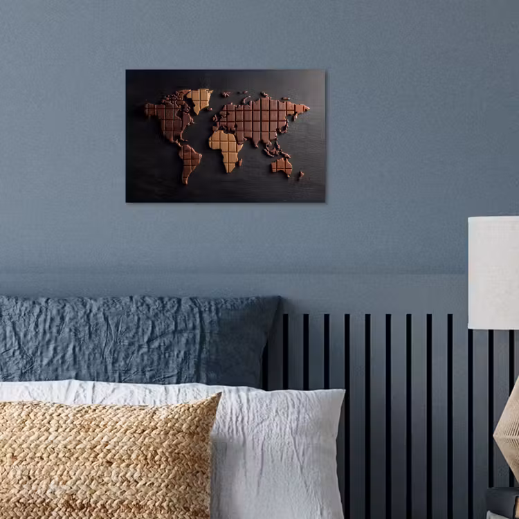 Poster - Wereldkaart - chocola - Smakelijke uitstraling — 3