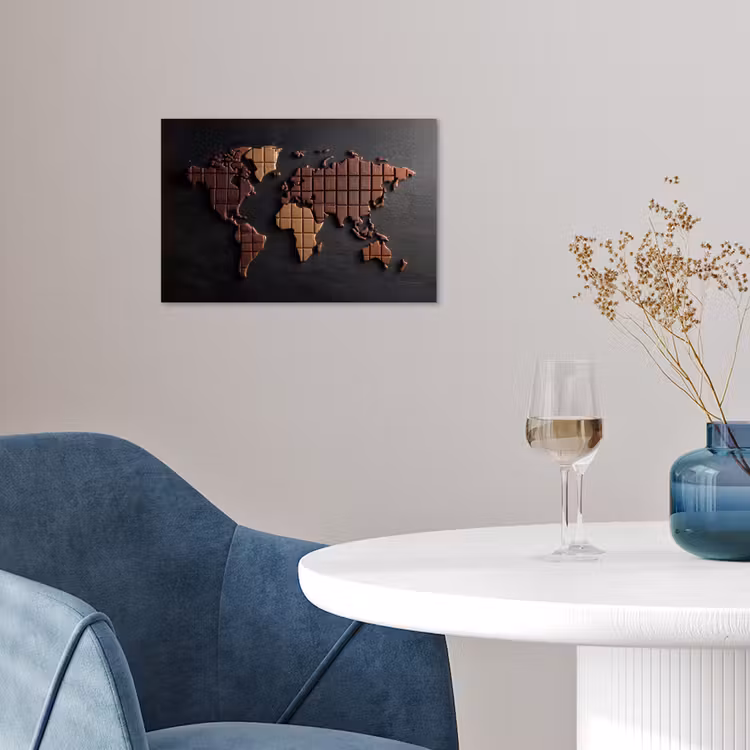 Poster - Wereldkaart - chocola - Smakelijke uitstraling — 4