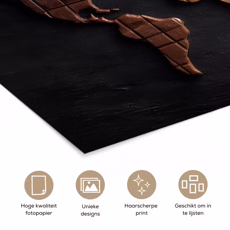 Poster - Wereldkaart - chocola - Smakelijke uitstraling — 5