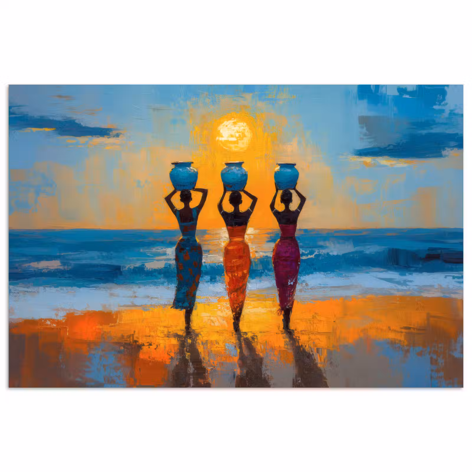Poster - Vrouwen - Strand - Zondsondergang — 1