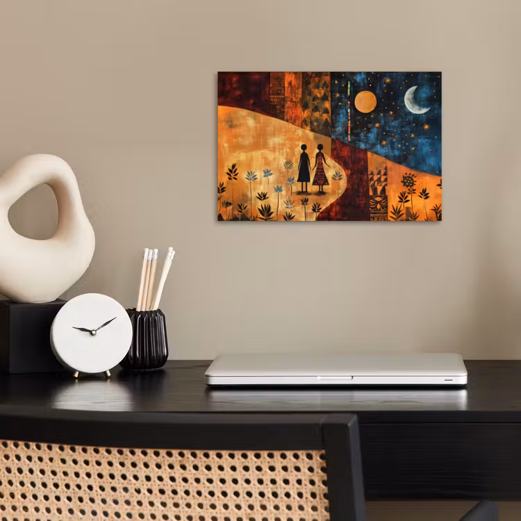 Poster - Silhouetten - Abstract - Zon - Maan — 2