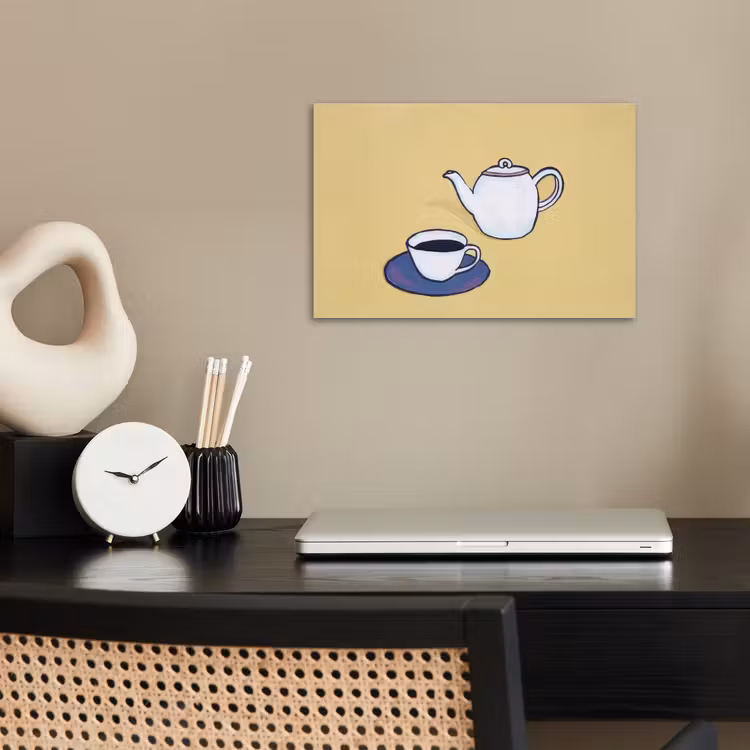 Poster - Theepot - Kopje - Beige - Illustratie — 2