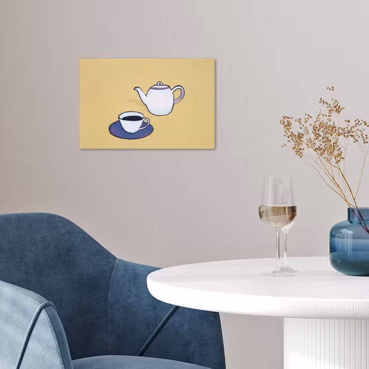 Poster - Theepot - Kopje - Beige - Illustratie — 4