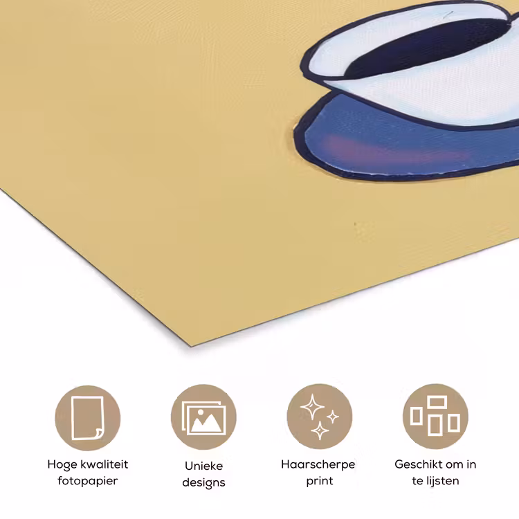 Poster - Theepot - Kopje - Beige - Illustratie — 5