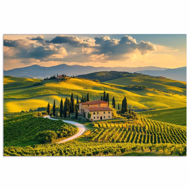 Poster - Toscane - Landschap - Wijngaarden — 1